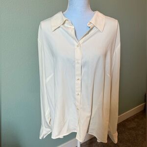 Preston and York Polyester Slightly Sheer Button Down Shirt, 24W